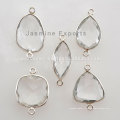 Vente en gros Bezel Set Crystal Quartz 925 Silver Gemstone Connectors Fournisseurs